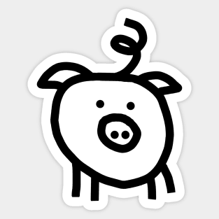 Pig Selfie In Black Sticker